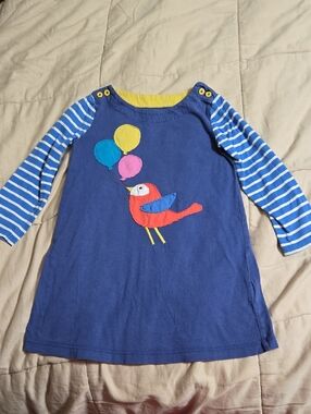 Mini Boden Blue and Yellow Cotton Dress Size 4-5 Year Old
